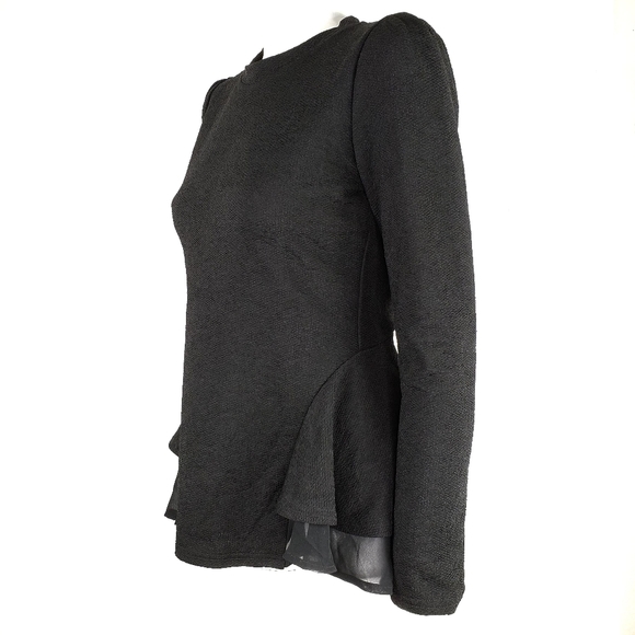 MFN Black Textured Tunic Top Flared Bottom - Picture 2 of 6